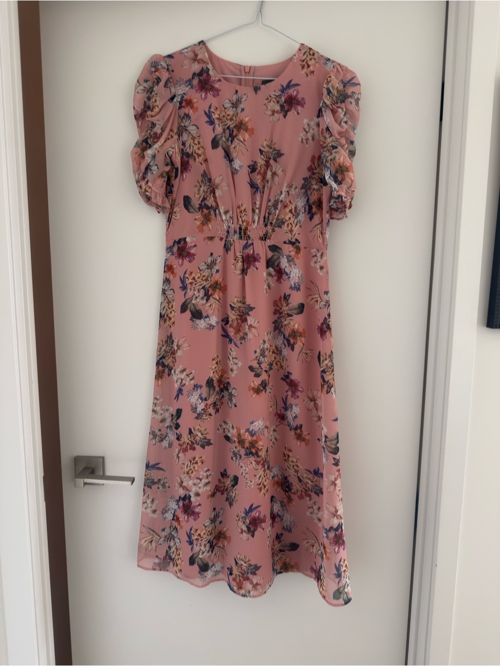 Vince Camuto Pink Floral Midi Dress